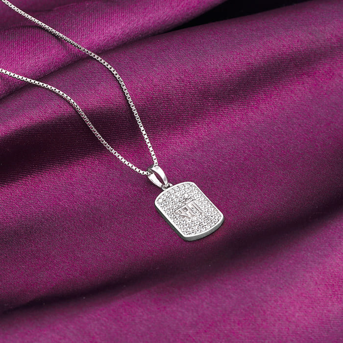 Silver Maa Love Pendant With Box Chain