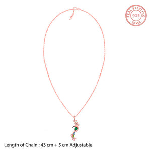 Rose Gold Lovely Bird Pendant With Link Chain