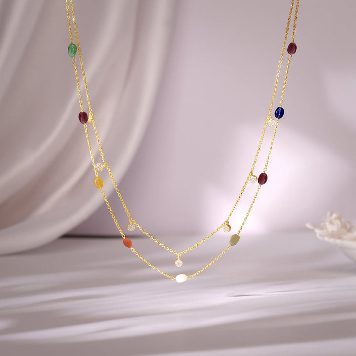 Golden Vivid Beaded Necklace