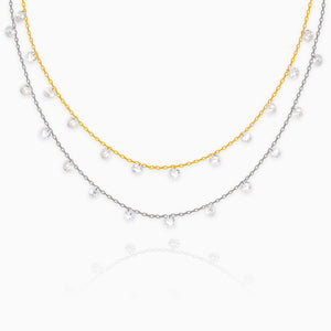 Silver Gold Layered Queens Necklace