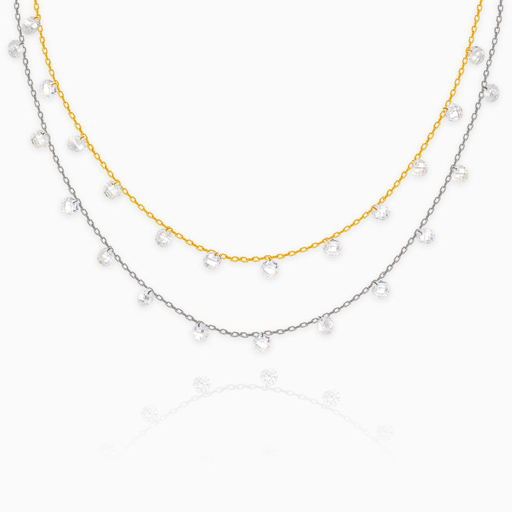 Silver Gold Layered Queens Necklace