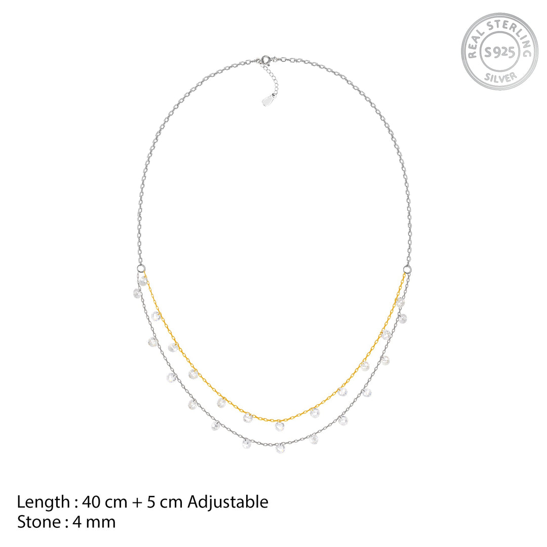 Silver Gold Layered Queens Necklace