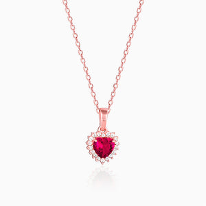 Rose Gold Take Me to Your Heart Pendant With Link Chain