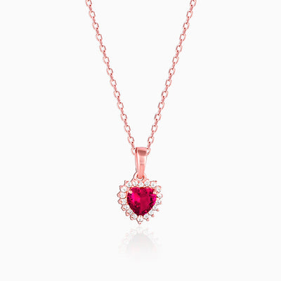Rose Gold Take Me to Your Heart Pendant With Link Chain
