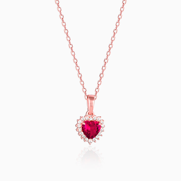 Rose Gold Take Me to Your Heart Pendant With Link Chain