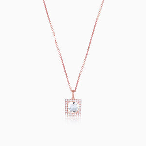 Rose Gold Snow White Pendant With Link Chain
