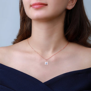 Rose Gold Snow White Pendant With Link Chain