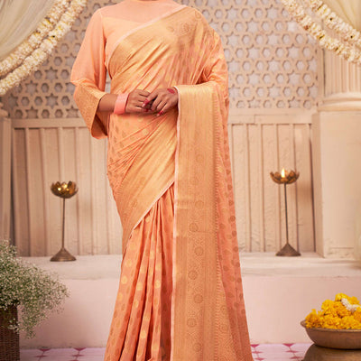 Pear Orange Georgette Saree