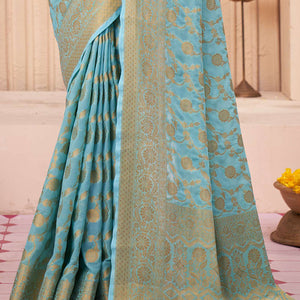 Light Blue Georgette Saree