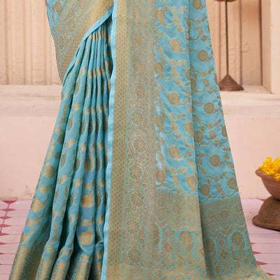 Light Blue Georgette Saree