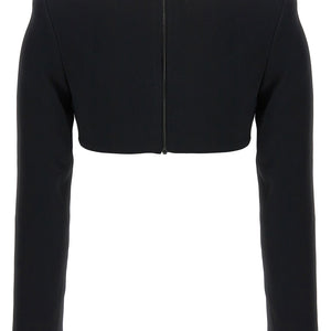 David Koma Top 3d Crystsal Chain And Square Neck