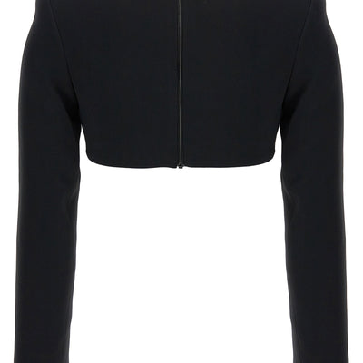 David Koma Top 3d Crystsal Chain And Square Neck