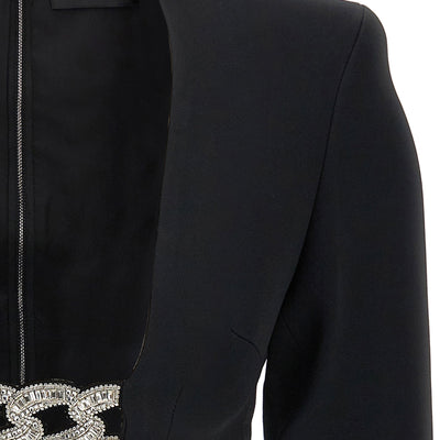 David Koma Top 3d Crystsal Chain And Square Neck
