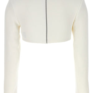David Koma Top 3d Crystsal Chain And Square Neck