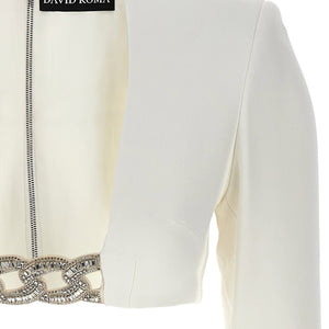 David Koma Top 3d Crystsal Chain And Square Neck