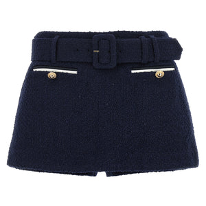 Self-Portrait Bouclé Wool Skort