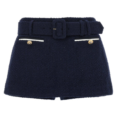 Self-Portrait Bouclé Wool Skort