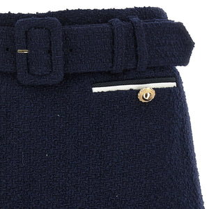 Self-Portrait Bouclé Wool Skort