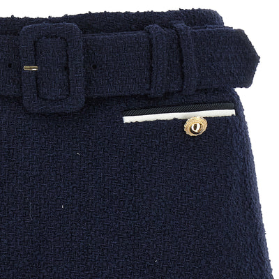 Self-Portrait Bouclé Wool Skort