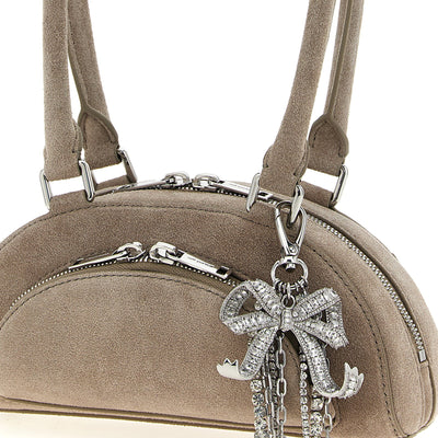 Self-Portrait Suede Mini With Charm Shoulder Bag