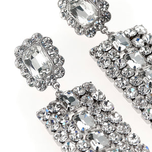 Self-Portrait Multi Crystal Droplet Earrings