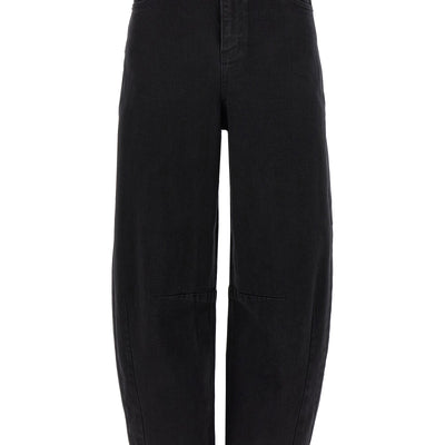 Self-Portrait Black Barrel Leg Jeans