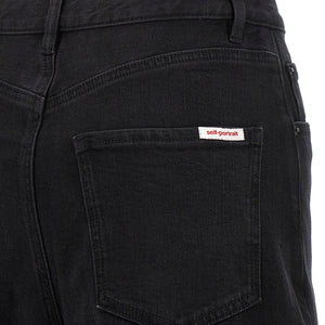 Self-Portrait Black Barrel Leg Jeans