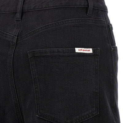 Self-Portrait Black Barrel Leg Jeans