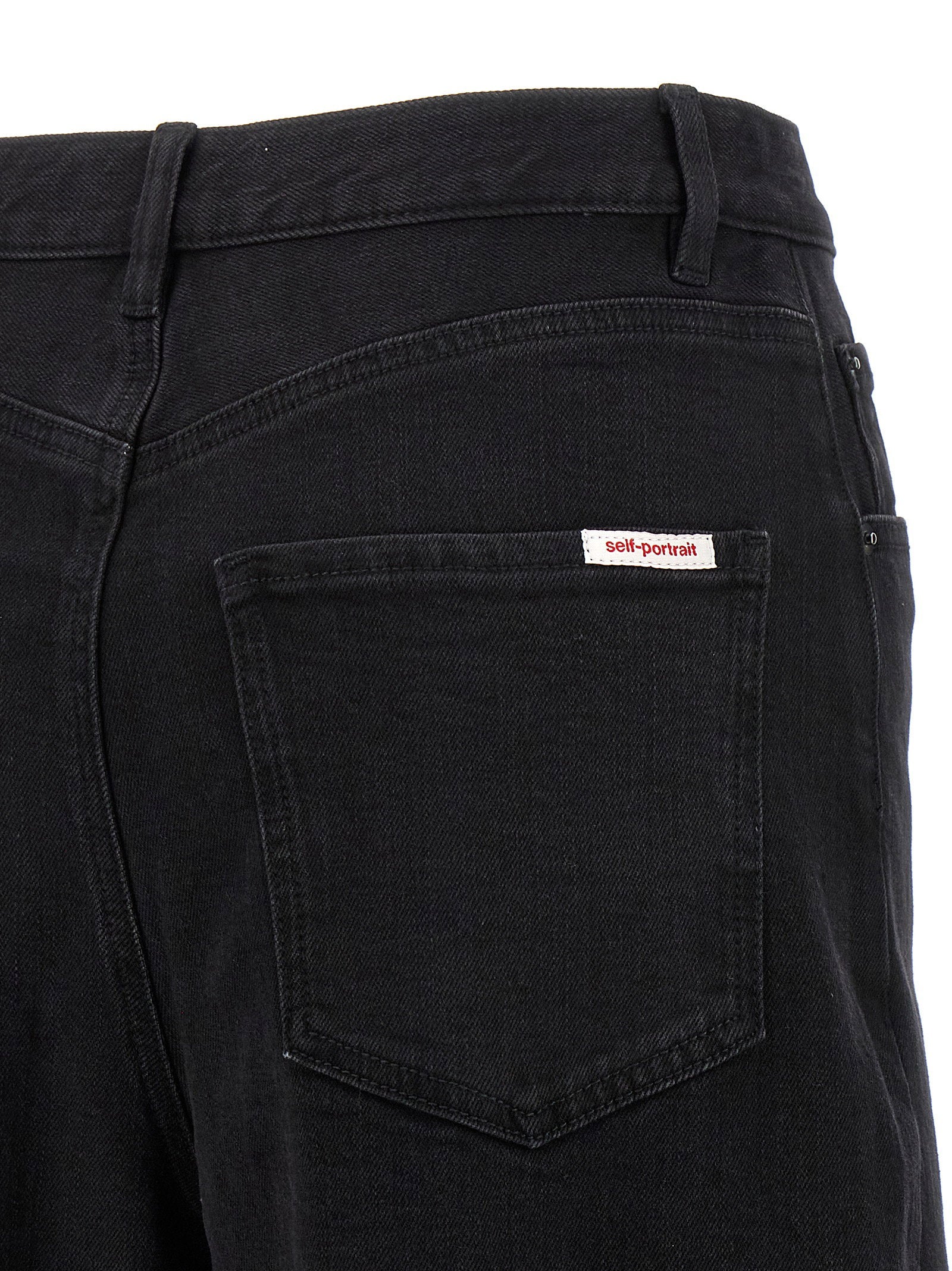 Self-Portrait Black Barrel Leg Jeans