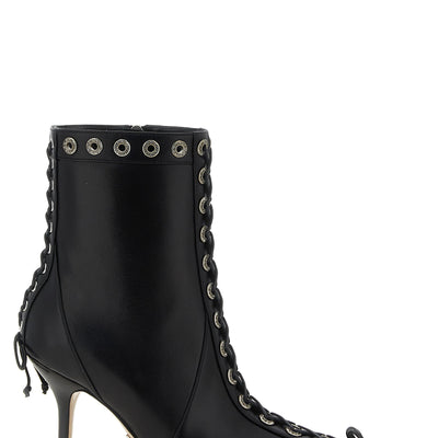 Mach & Mach Crystalized Corset Ankle Boots