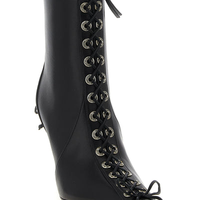 Mach & Mach Crystalized Corset Ankle Boots