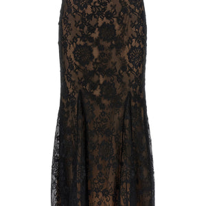 Self-Portrait Black Lace Midi Skirt