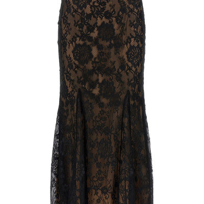 Self-Portrait Black Lace Midi Skirt