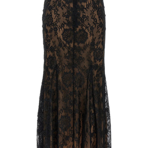 Self-Portrait Black Lace Midi Skirt