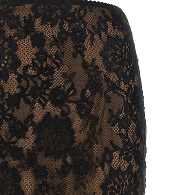 Self-Portrait Black Lace Midi Skirt