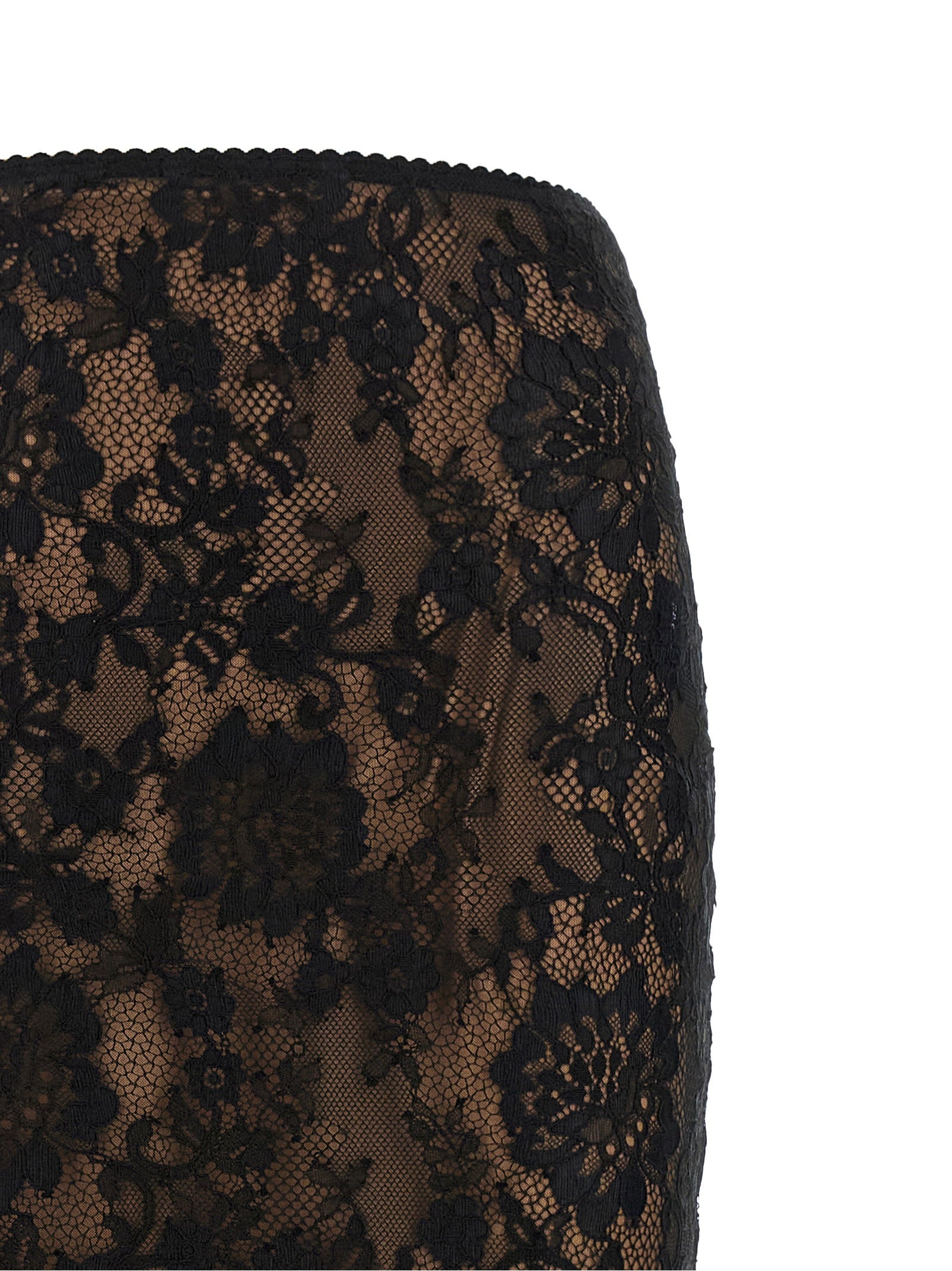 Self-Portrait Black Lace Midi Skirt