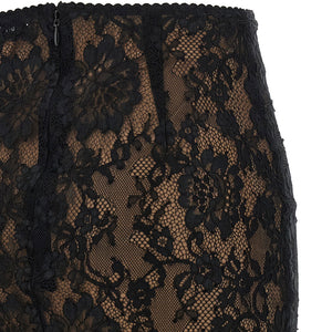 Self-Portrait Black Lace Midi Skirt