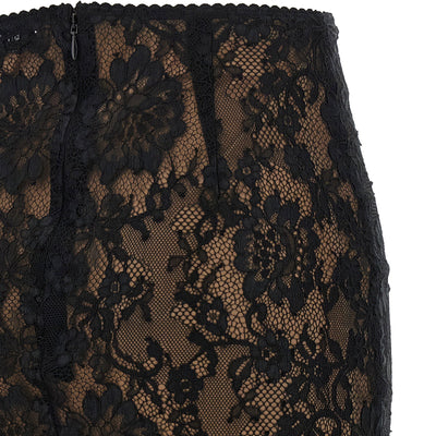 Self-Portrait Black Lace Midi Skirt
