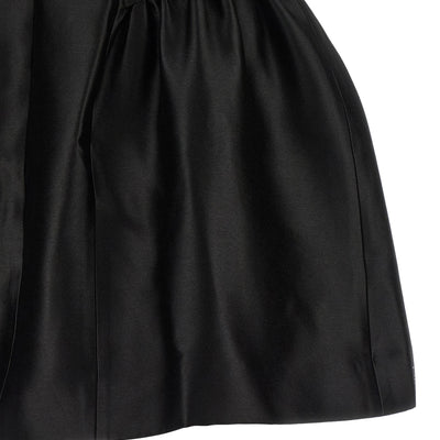 Self-Portrait Black Taffetà Collared Mini Dress