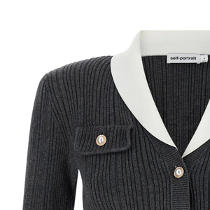 Self-Portrait Ribbed Cardigan