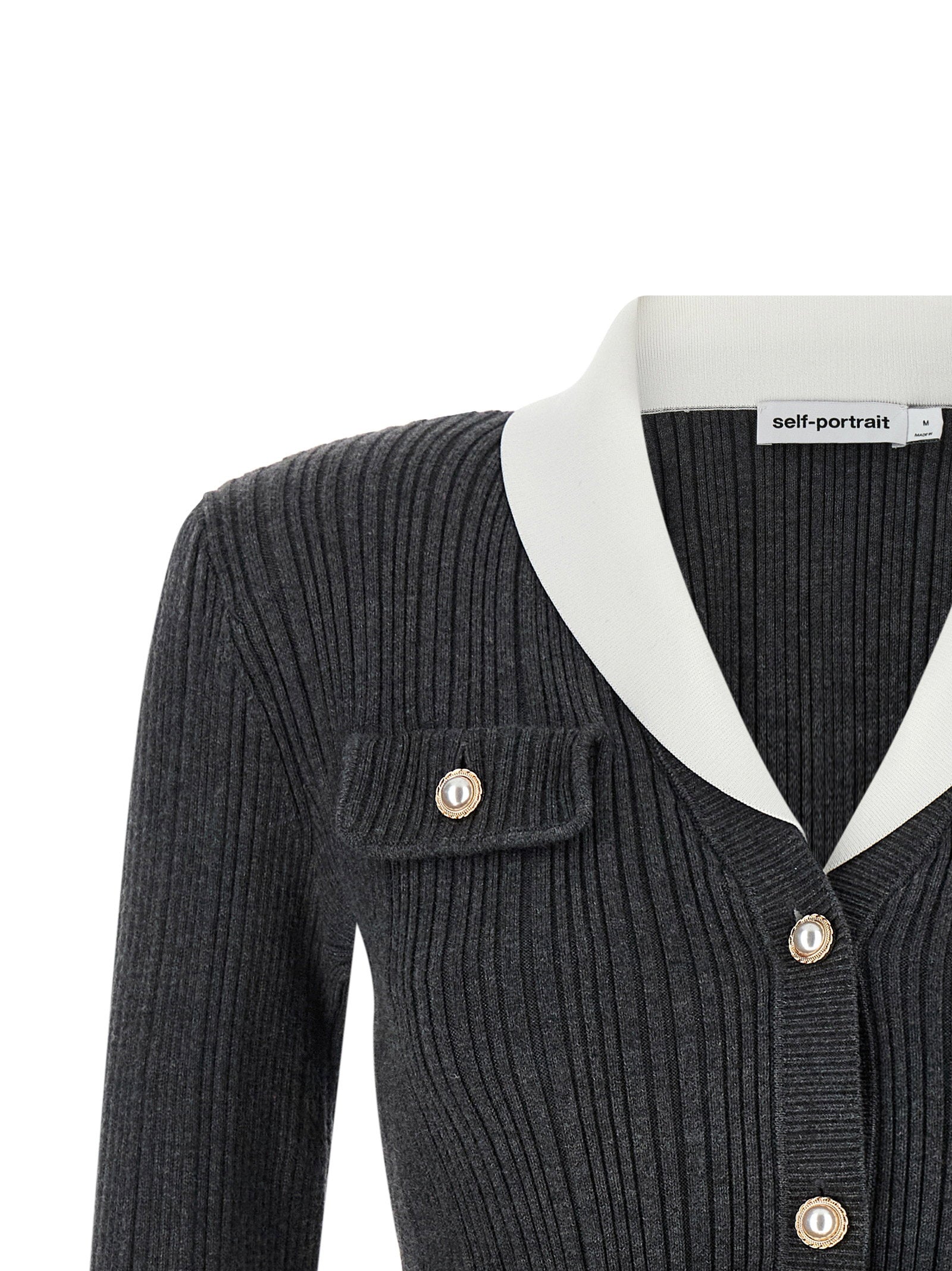 Self-Portrait Ribbed Cardigan
