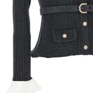 Self-Portrait Ribbed Cardigan
