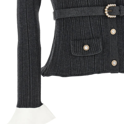 Self-Portrait Ribbed Cardigan