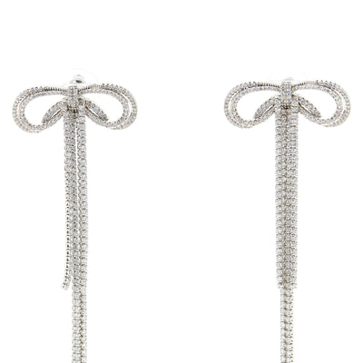 Self-Portrait Double Crystal Bow Earrings