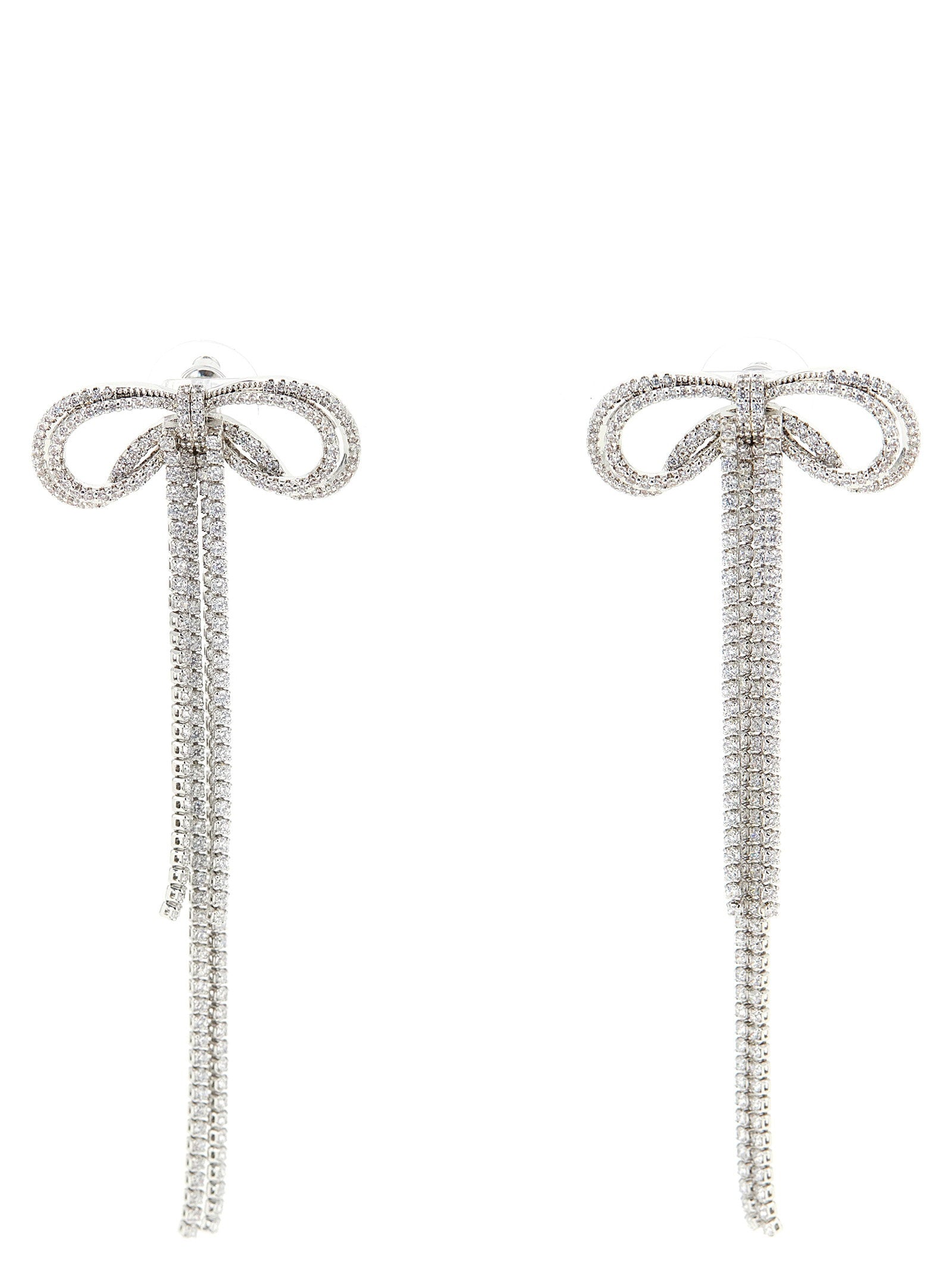Self-Portrait Double Crystal Bow Earrings