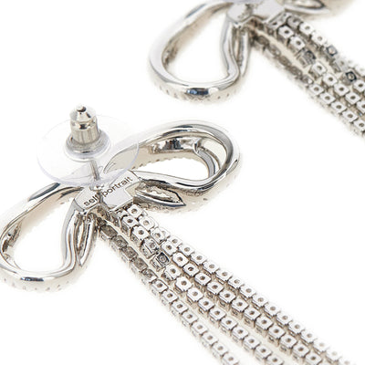 Self-Portrait Double Crystal Bow Earrings