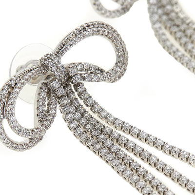 Self-Portrait Double Crystal Bow Earrings