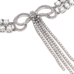 Self-Portrait Double Crystal Bow Necklace