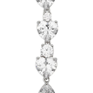 Self-Portrait Crystal Heart Tiered Earrings