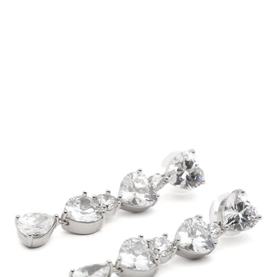 Self-Portrait Crystal Heart Tiered Earrings